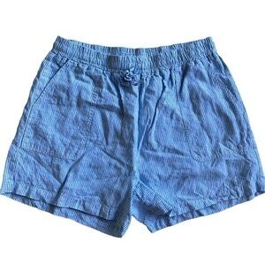 SAKS FIFTH AVENUE 100% lien striped shorts